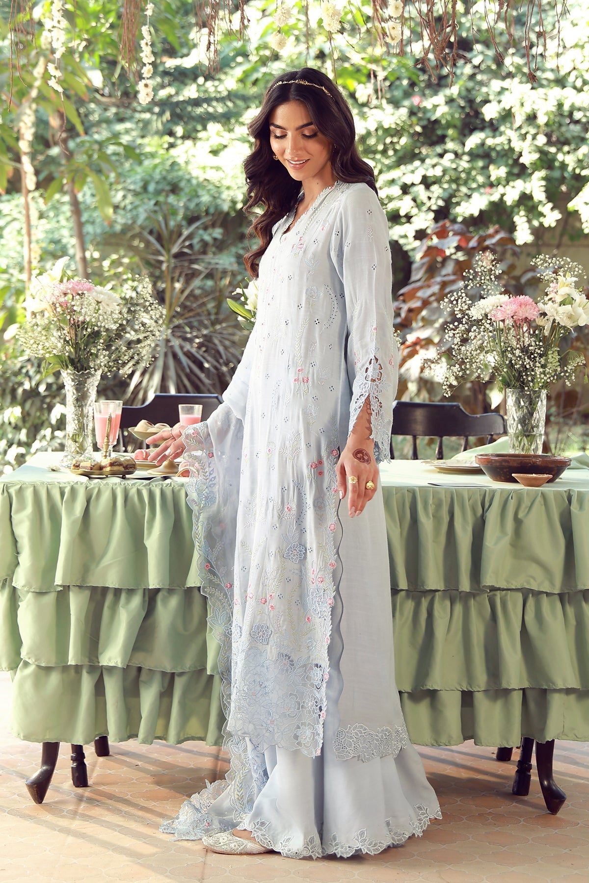 Sahar | Festive Edit 26 | Bluebell Serenade - Luxury Dress - available at Maria Faisal in UK and USA.