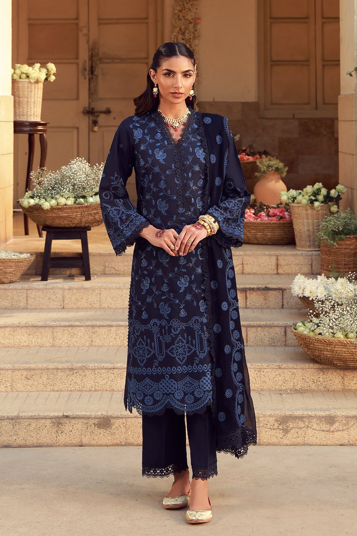 Sahar | Festive Edit 26 | Nocturne Indigo - Luxury Dress - available at Maria Faisal in UK and USA.