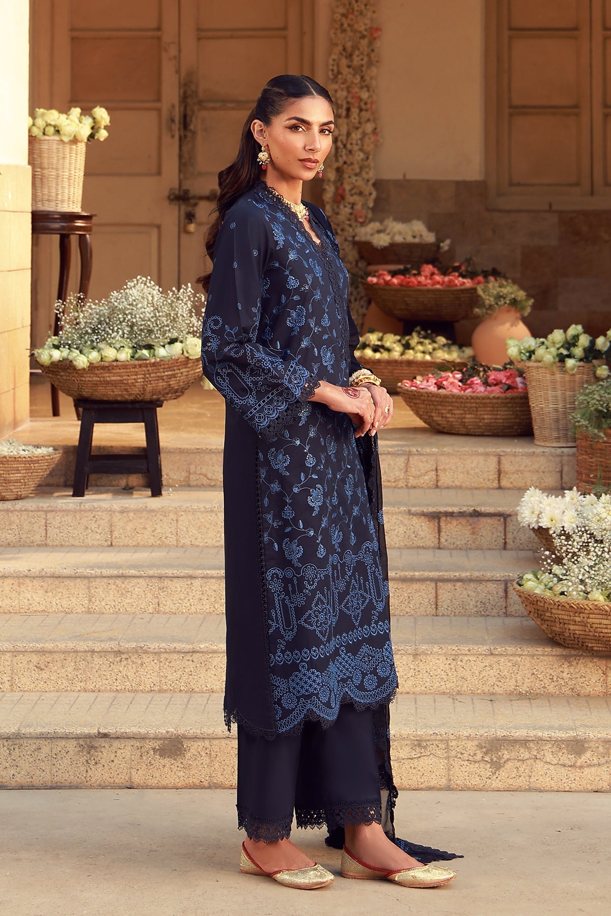 Sahar | Festive Edit 26 | Nocturne Indigo - Luxury Dress - available at Maria Faisal in UK and USA.