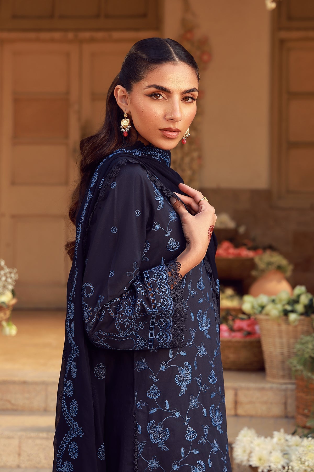 Sahar | Festive Edit 26 | Nocturne Indigo - Luxury Dress - available at Maria Faisal in UK and USA.