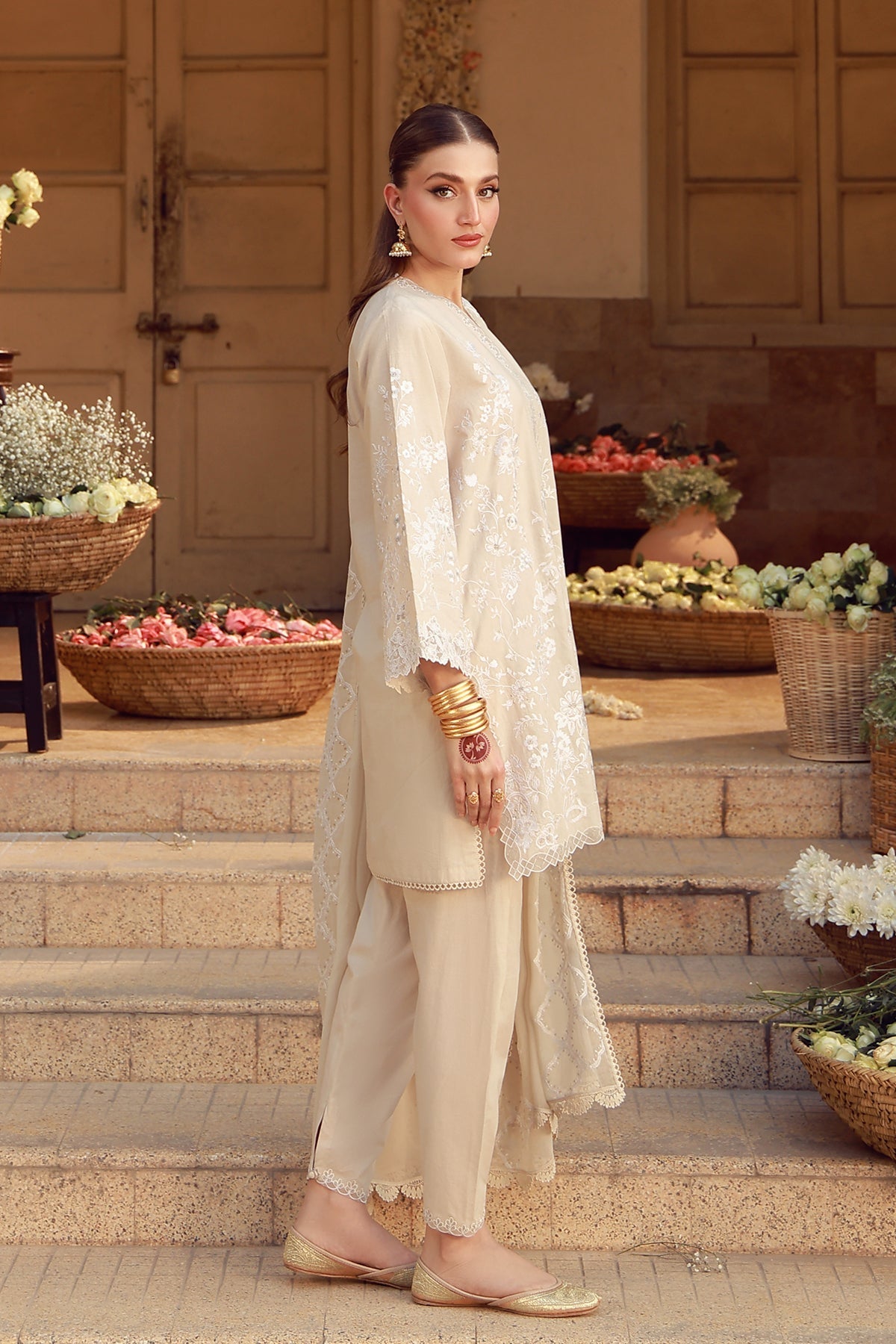 Sahar | Festive Edit 26 | Ivory Mirage - Luxury Dress - available at Maria Faisal in UK and USA.