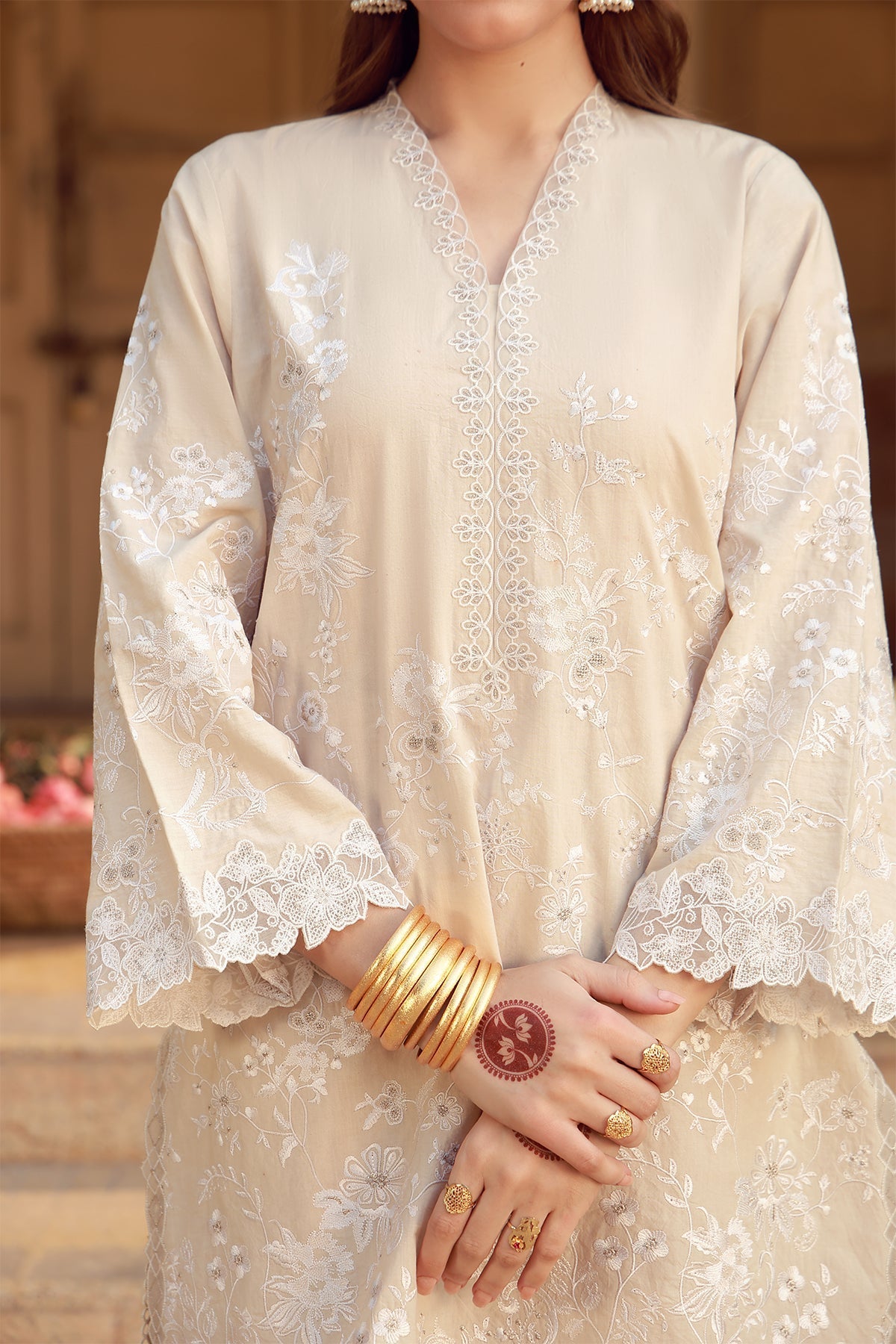 Sahar | Festive Edit 26 | Ivory Mirage - Luxury Dress - available at Maria Faisal in UK and USA.
