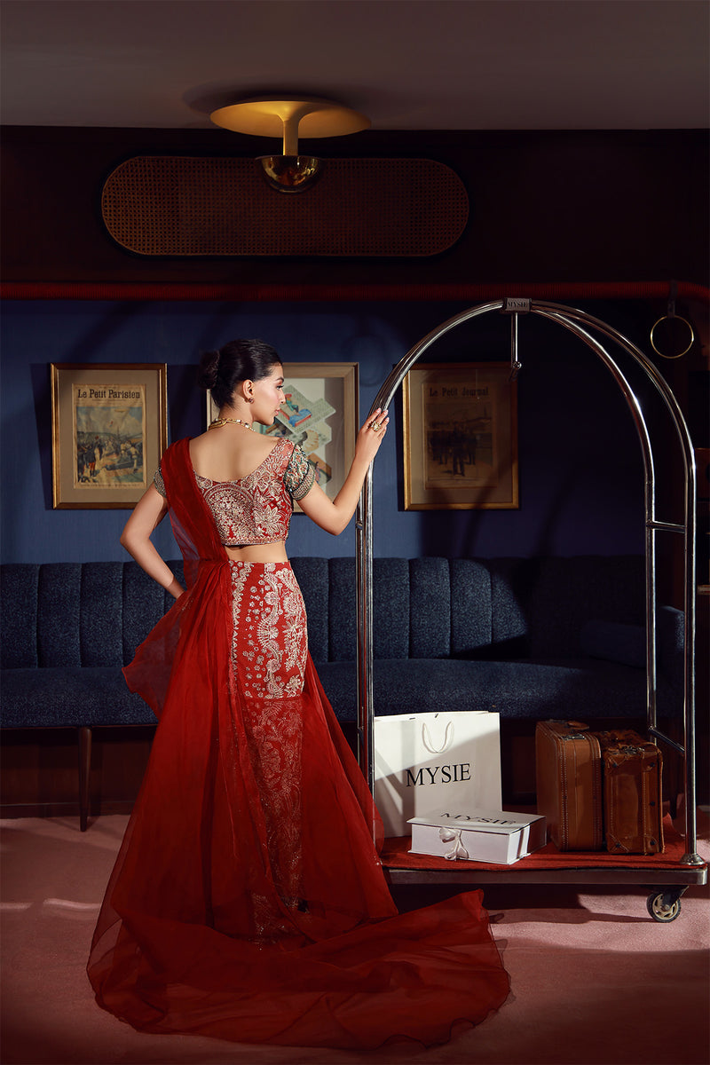 Mysie | Festive 26 | Ara - Luxury Dress - available at Maria Faisal in UK and USA.