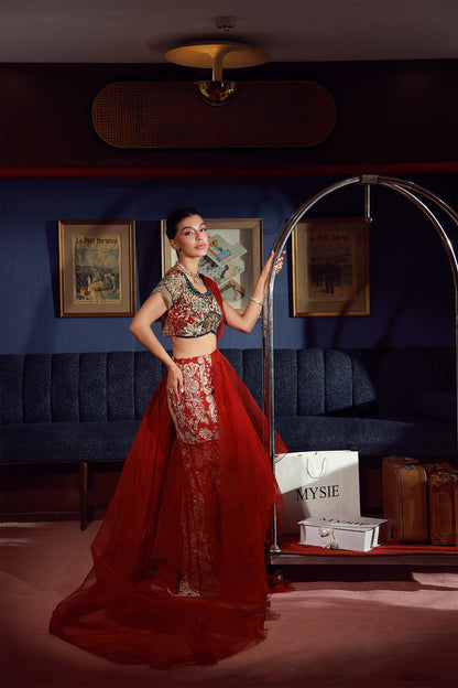 Mysie | Festive 26 | Ara - Luxury Dress - available at Maria Faisal in UK and USA.