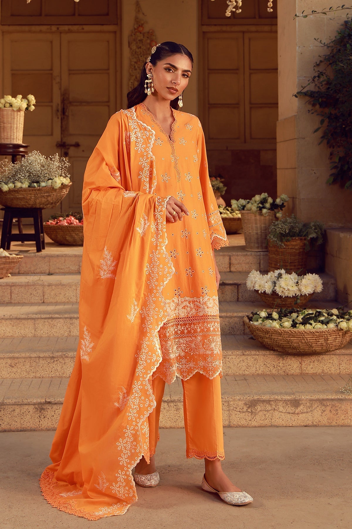 Sahar | Festive Edit 26 | Marigold Fiesta - Luxury Dress - available at Maria Faisal in UK and USA.