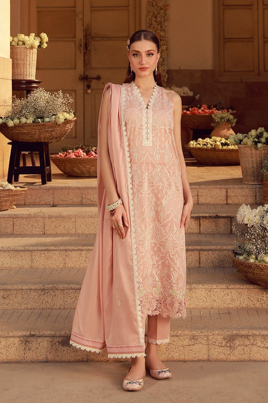 Sahar | Festive Edit 26 | Peach Blosoom Muse - Luxury Dress - available at Maria Faisal in UK and USA.