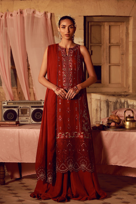 Sahar | Festive Edit 26 | Crimson Carnival - Luxury Dress - available at Maria Faisal in UK and USA.