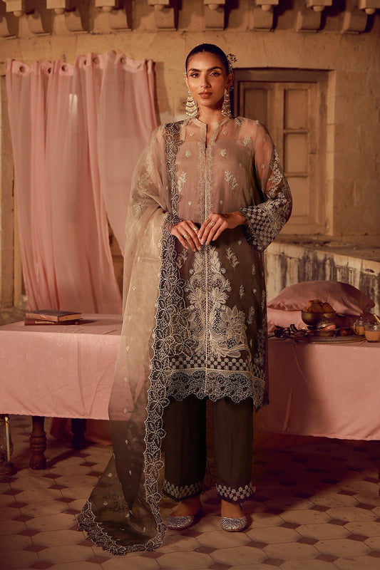 Sahar | Festive Edit 26 | Sepia Soiree - Luxury Dress - available at Maria Faisal in UK and USA.