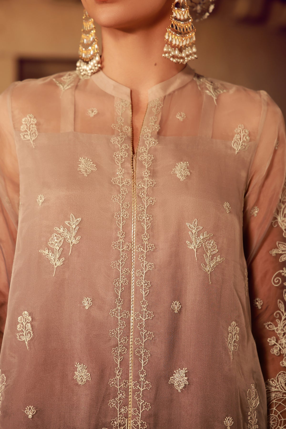 Sahar | Festive Edit 26 | Sepia Soiree - Luxury Dress - available at Maria Faisal in UK and USA.