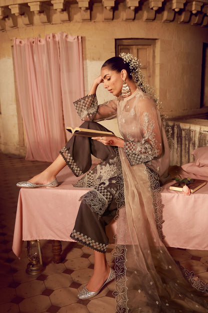 Sahar | Festive Edit 26 | Sepia Soiree - Luxury Dress - available at Maria Faisal in UK and USA.