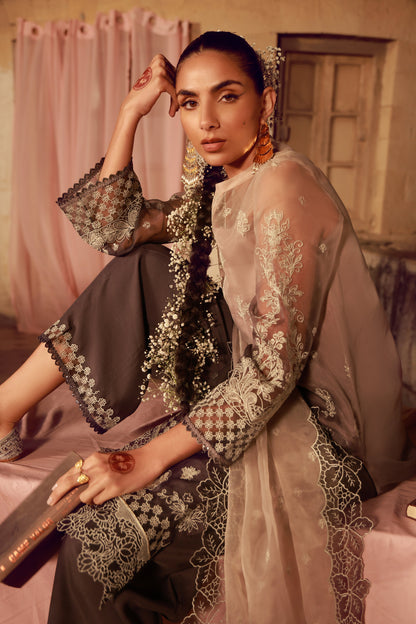 Sahar | Festive Edit 26 | Sepia Soiree - Luxury Dress - available at Maria Faisal in UK and USA.