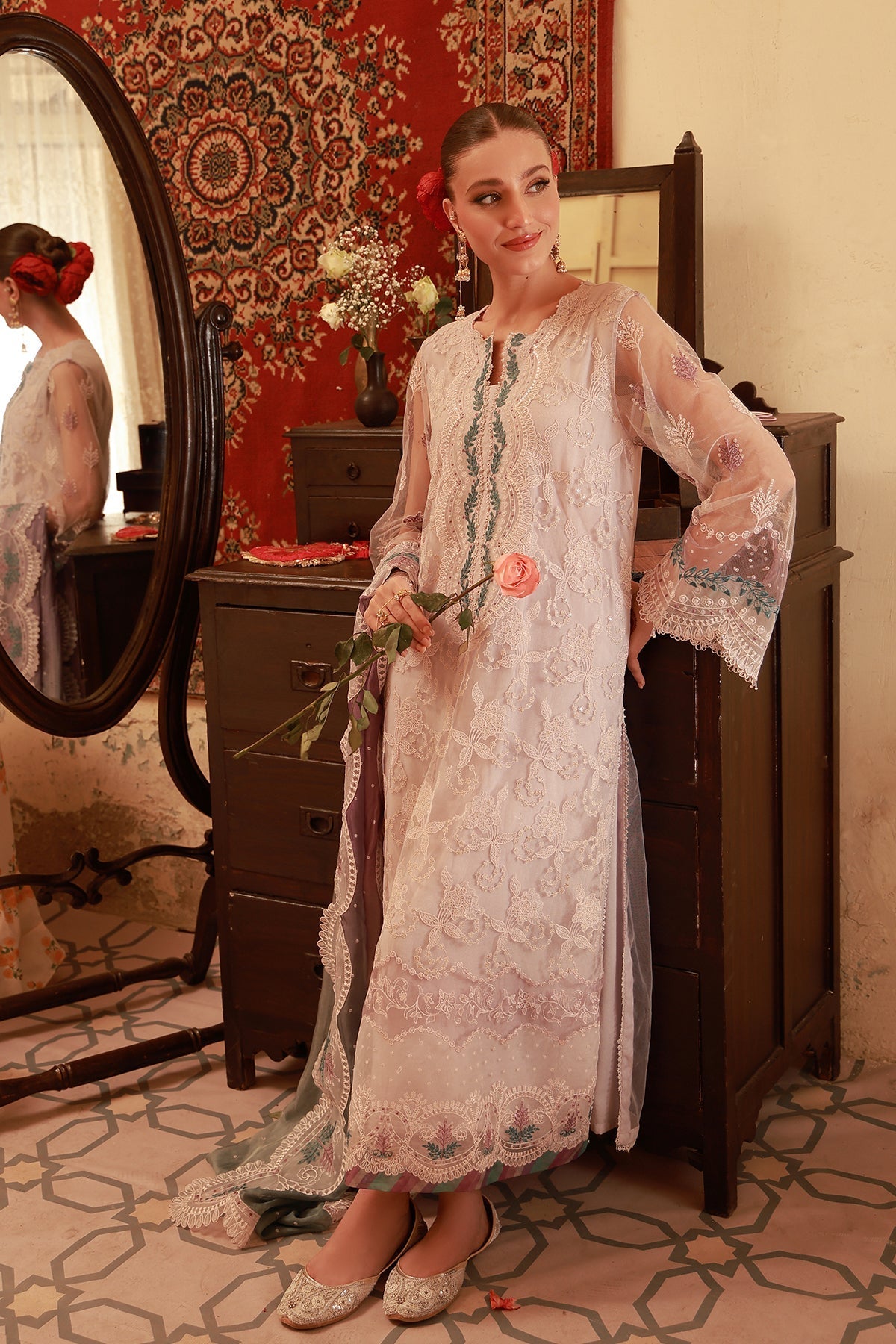 Sahar | Festive Edit 26 | Lilac Lace Reverie - Luxury Dress - available at Maria Faisal in UK and USA.