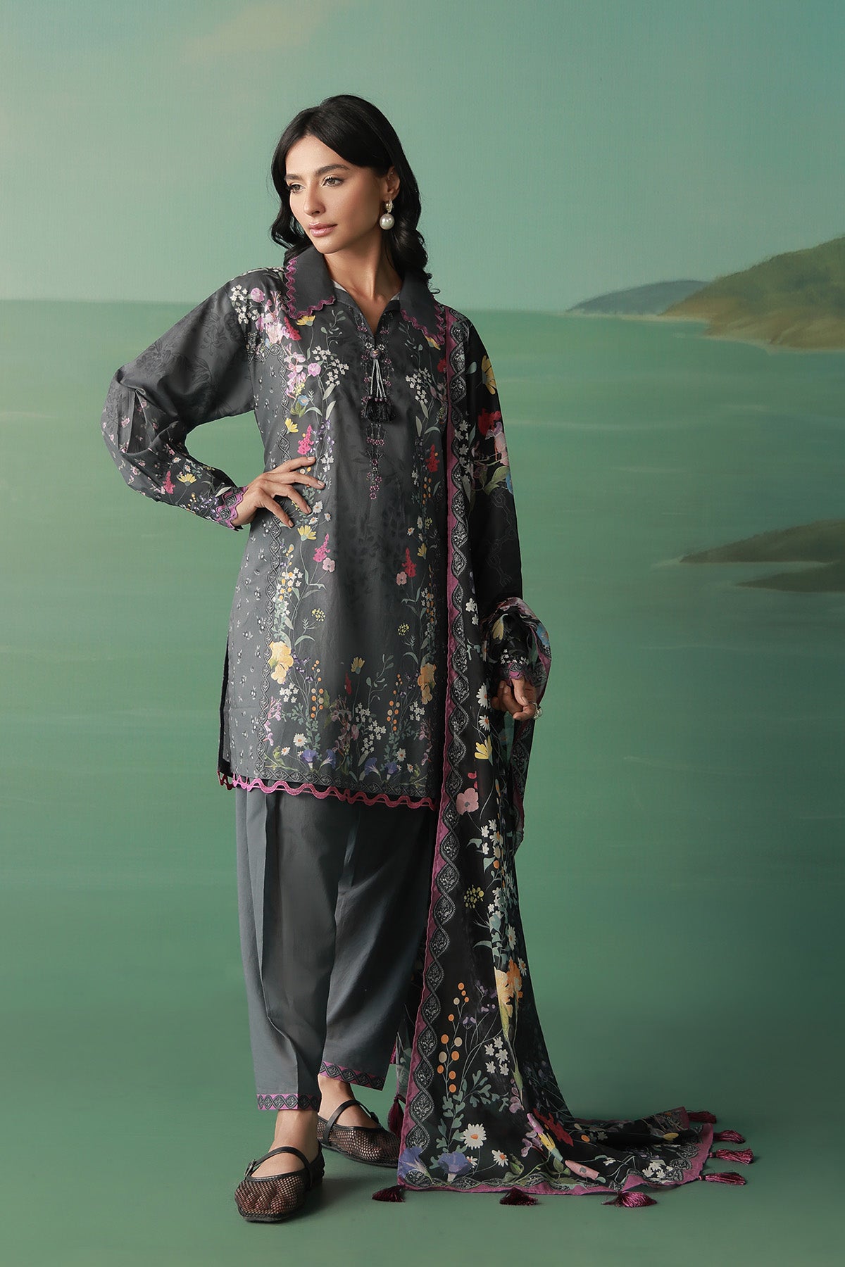 Sahar | Zyra Fall 26 | Mosaelle - Luxury Dress - available at Maria Faisal in UK and USA.