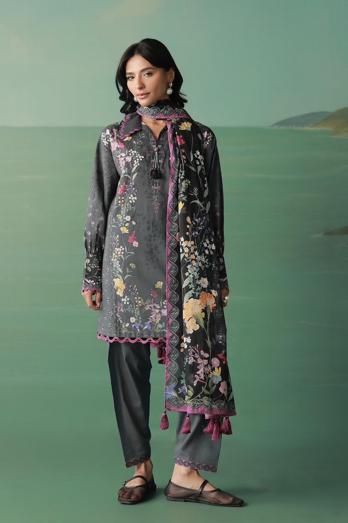 Sahar | Zyra Fall 26 | Mosaelle - Luxury Dress - available at Maria Faisal in UK and USA.