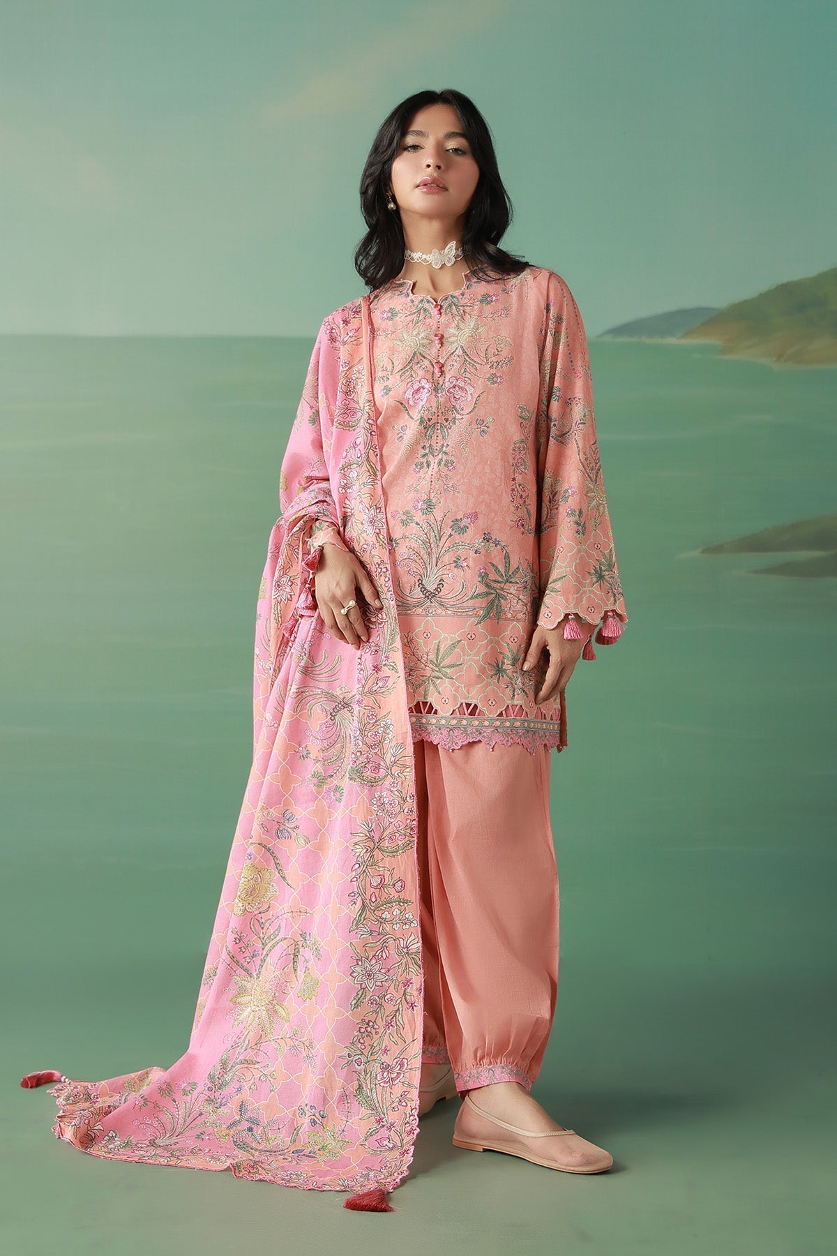 Sahar | Zyra Fall 26 |Peachvine - Luxury Dress - available at Maria Faisal in UK and USA.