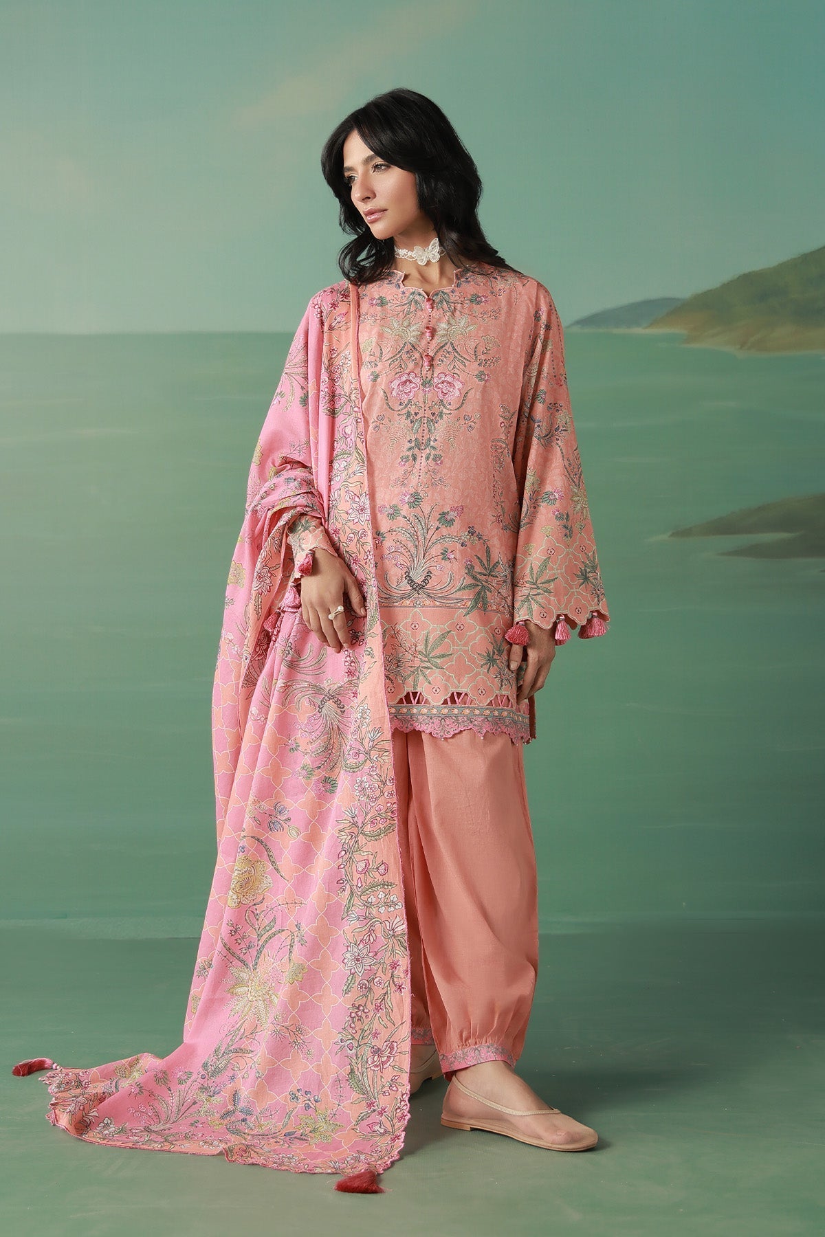 Sahar | Zyra Fall 26 |Peachvine - Luxury Dress - available at Maria Faisal in UK and USA.