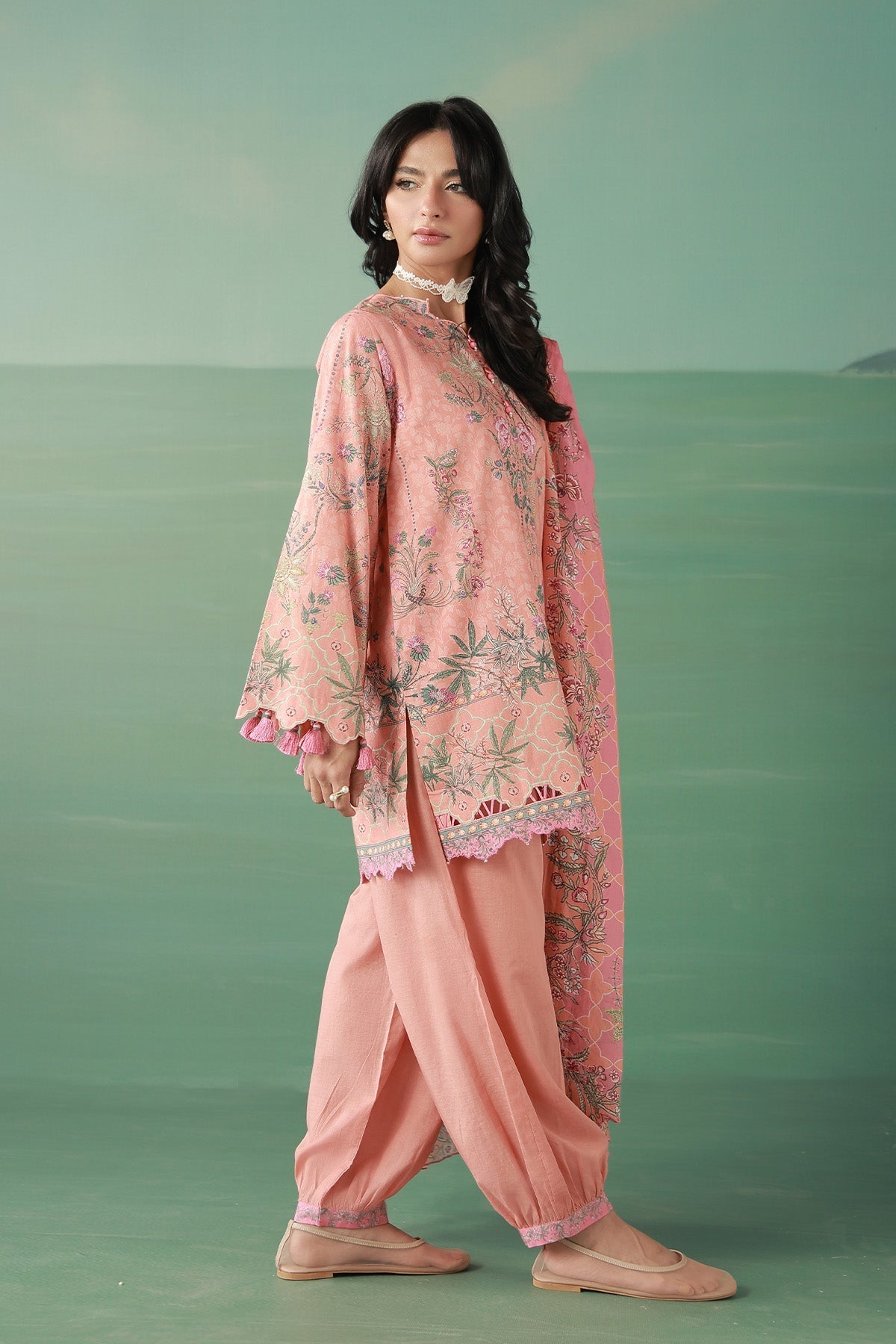 Sahar | Zyra Fall 26 |Peachvine - Luxury Dress - available at Maria Faisal in UK and USA.