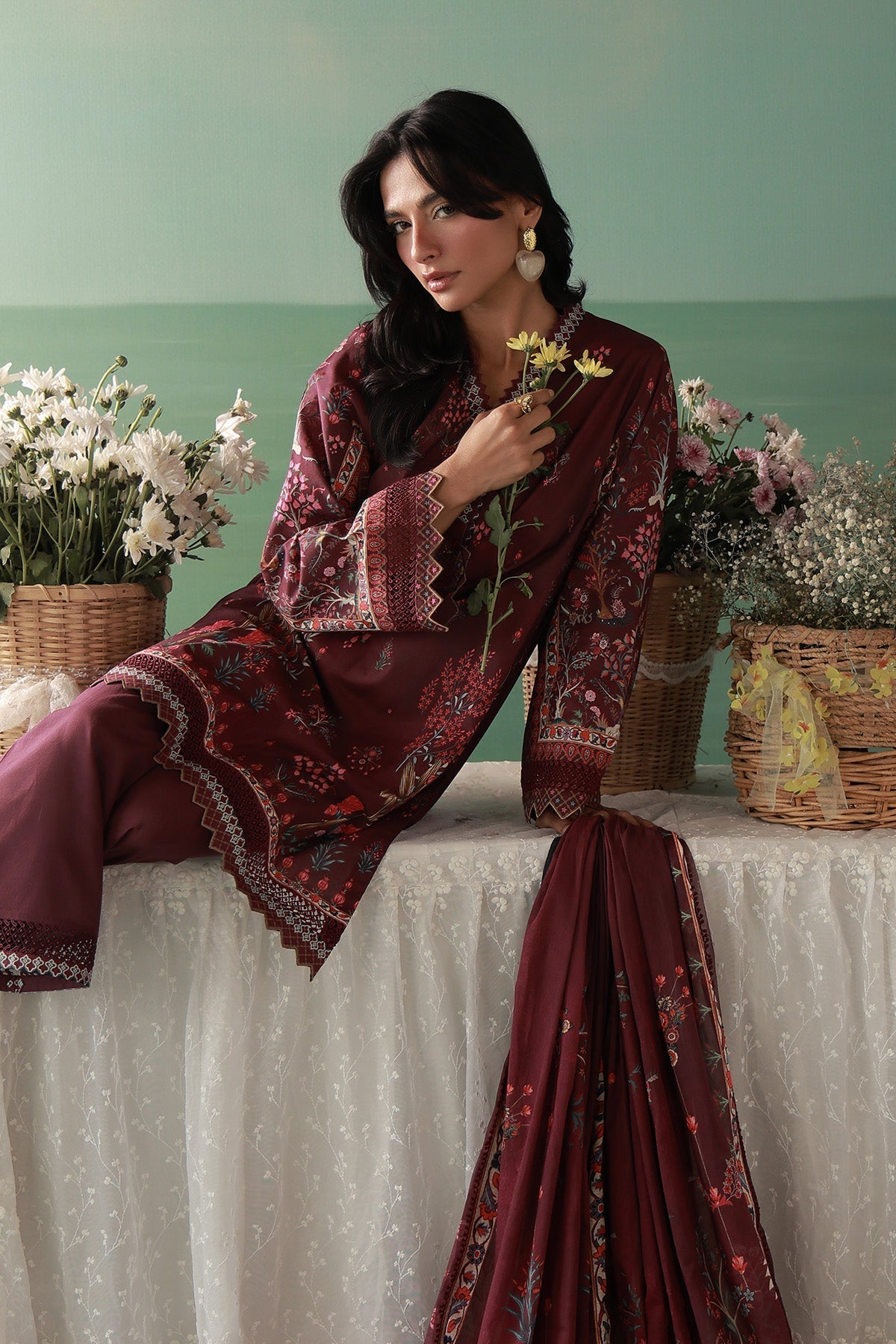 Sahar | Zyra Fall 26 |Merlotia - Luxury Dress - available at Maria Faisal in UK and USA.