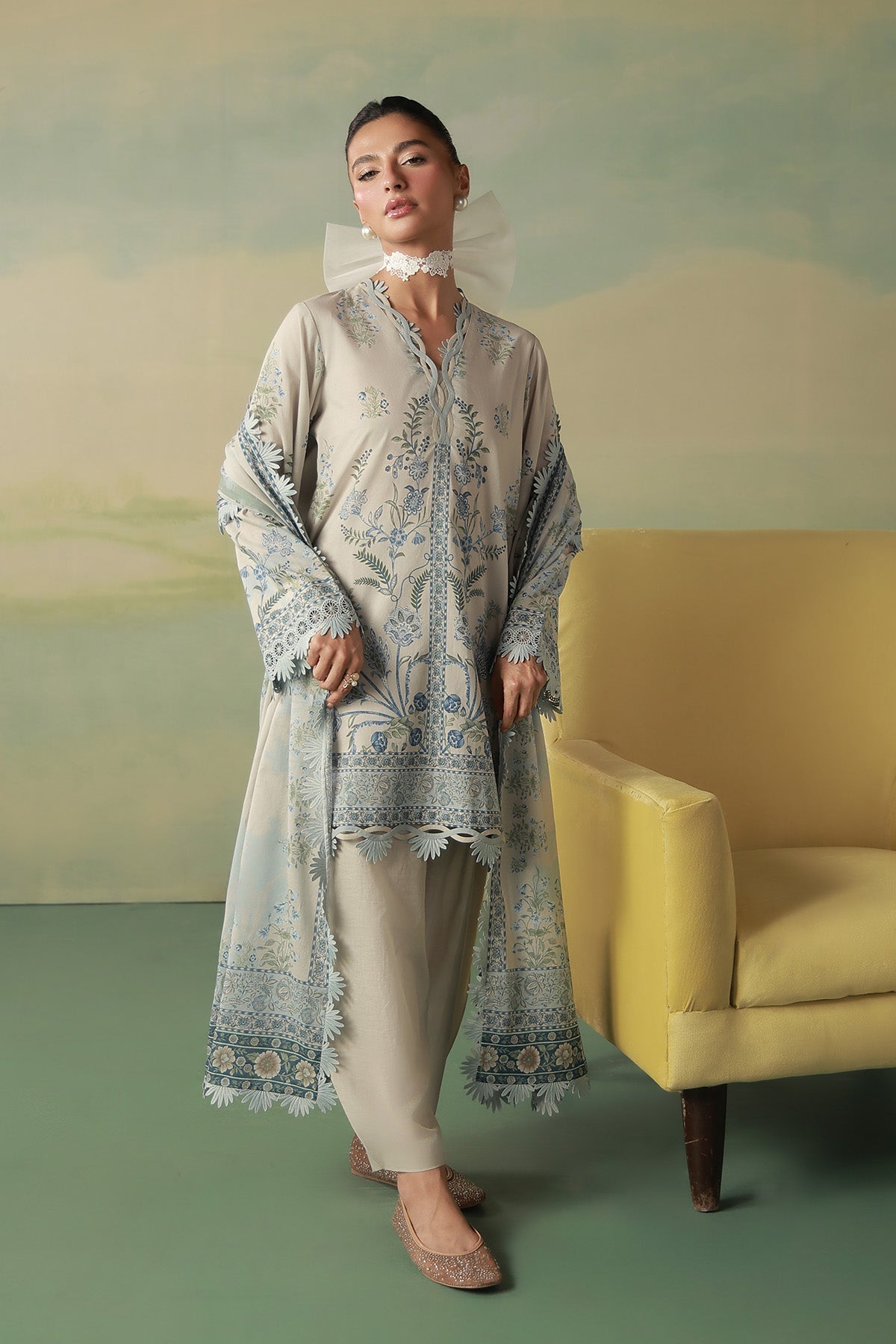 Sahar | Zyra Fall 26 |Fleurielle - Luxury Dress - available at Maria Faisal in UK and USA.