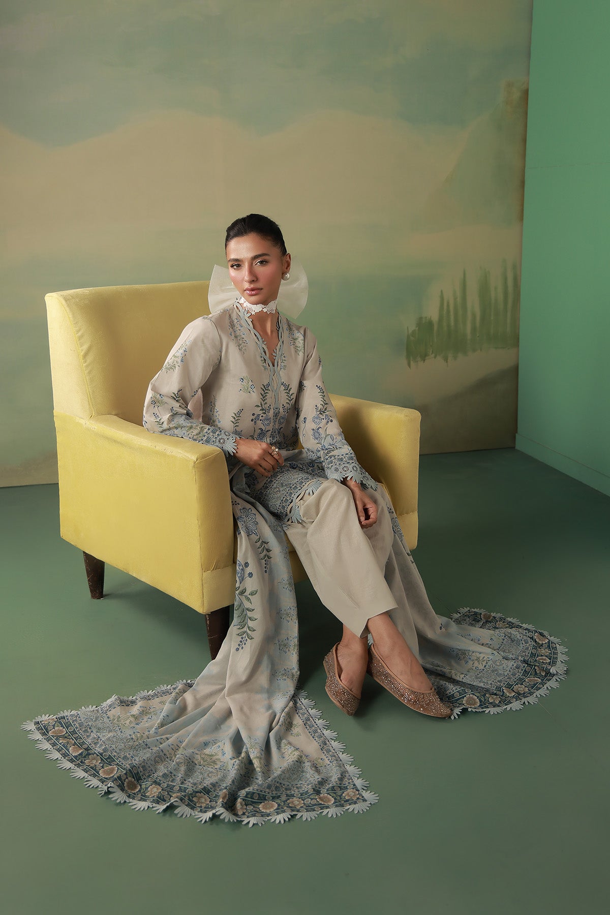 Sahar | Zyra Fall 26 |Fleurielle - Luxury Dress - available at Maria Faisal in UK and USA.