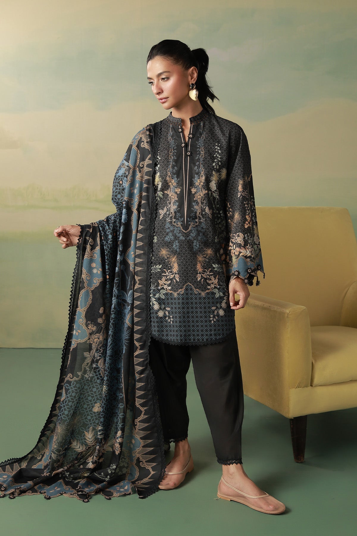 Sahar | Zyra Fall 26 |Noctelle - Luxury Dress - available at Maria Faisal in UK and USA.