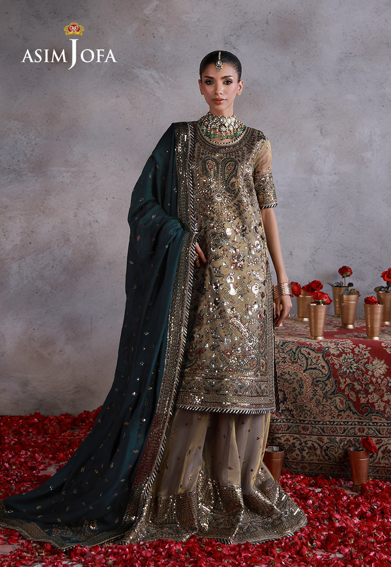 Asim Jofa | Wedding Festive Collection | AJULN-19 - Wedding Dress - available at Maria Faisal in UK and USA.