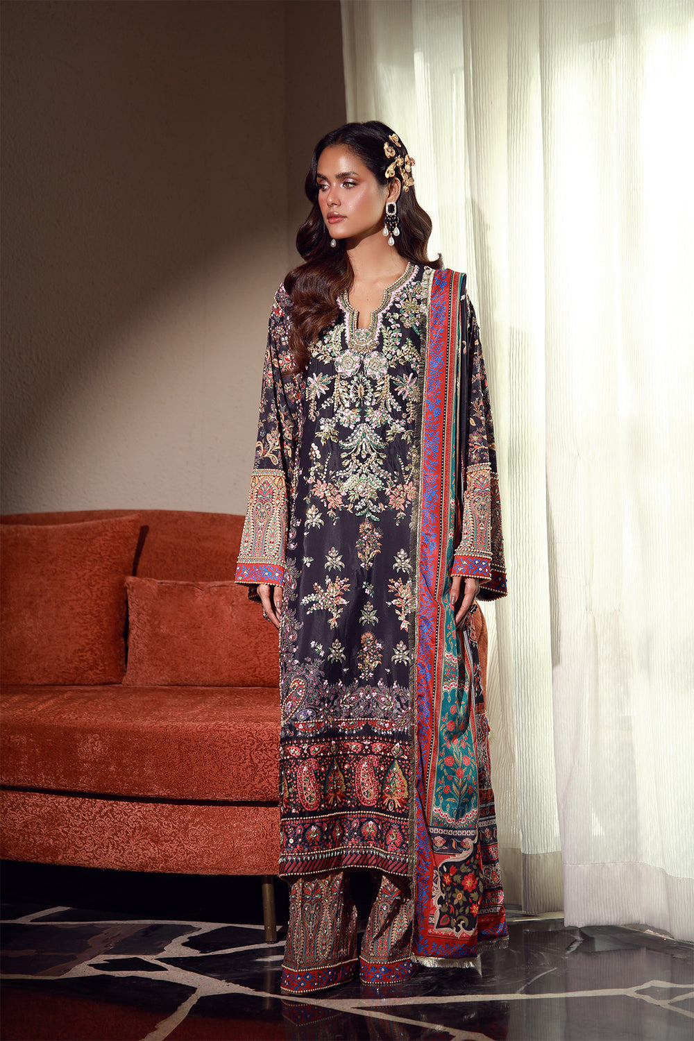Mysie | Festive 26 | Elaila - Luxury Dress - available at Maria Faisal in UK and USA.