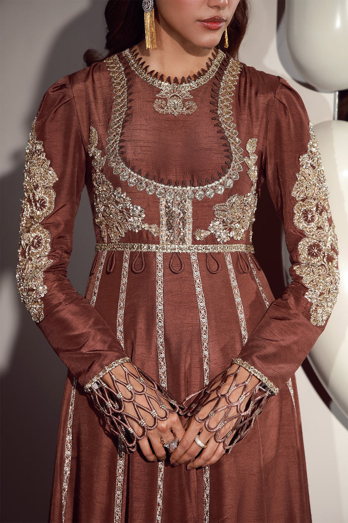 Mysie | Festive 26 | Elaya - Luxury Dress - available at Maria Faisal in UK and USA.