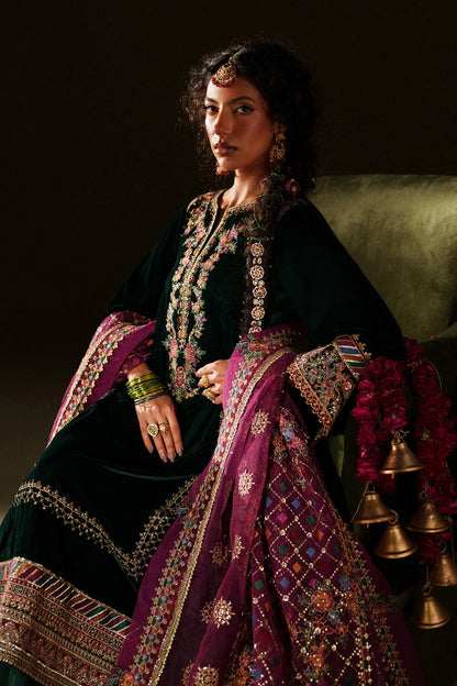 Iznik | Velvet 25 | IV-74 Embroidered Velvet - Formal Dress - available at Maria Faisal in UK and USA.