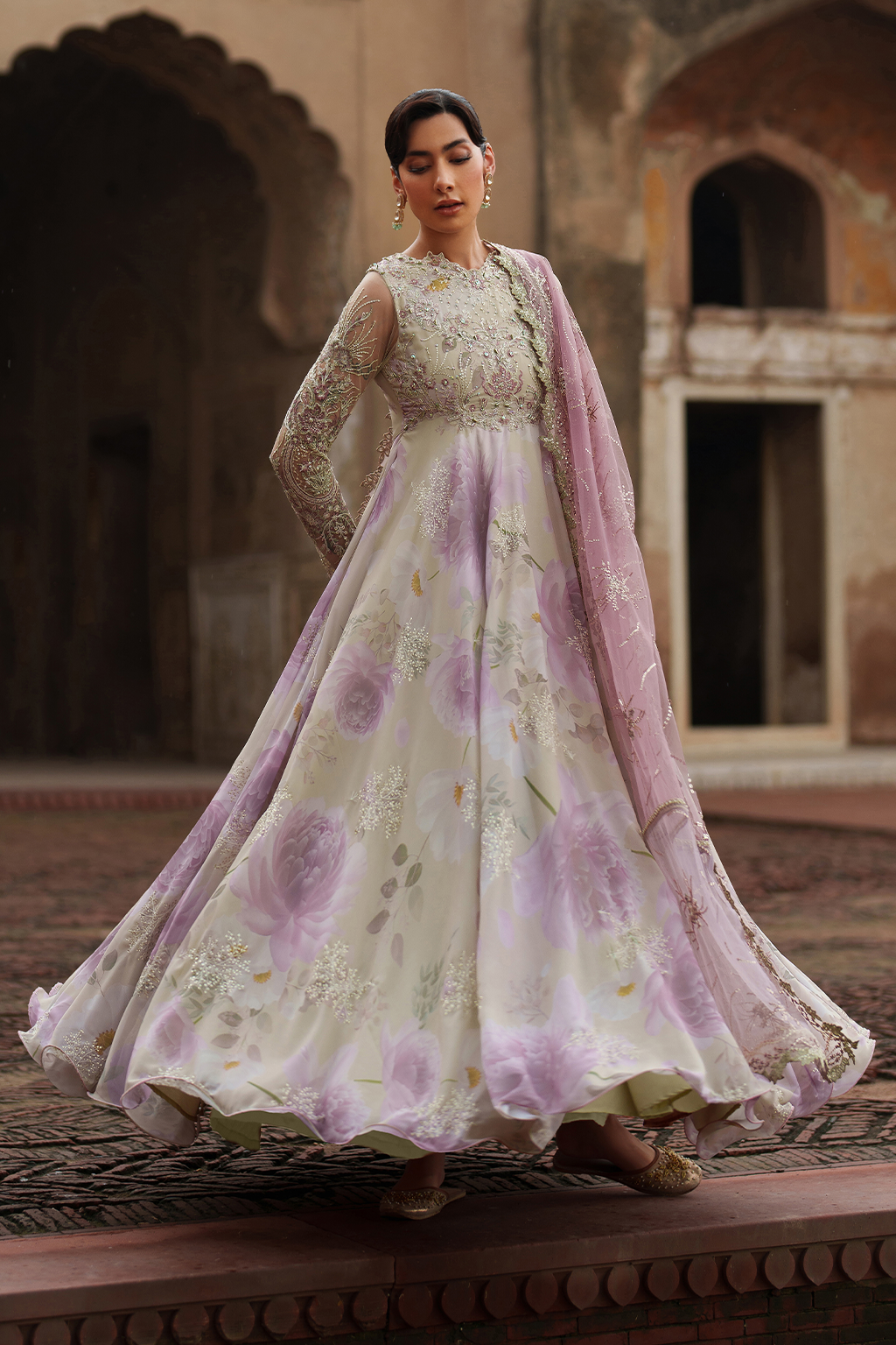 Iznik | Festive Formal | UE-546 Embroidered Chiffon - Ladies Clothes - Maria Faisal