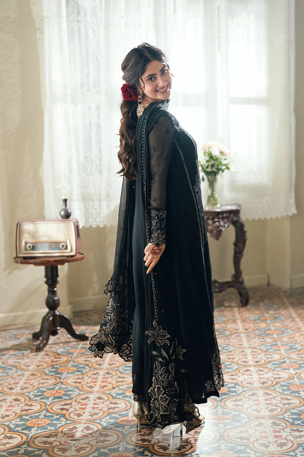 Azure | Eid Drop | Nightingale - Formal Dress - available at Maria Faisal in UK and USA.