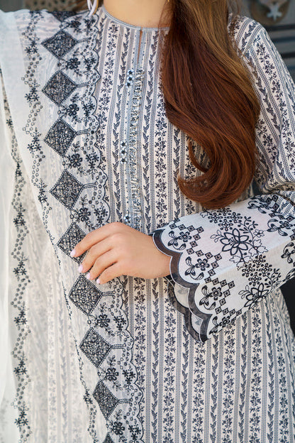 Baroque | Luxury Pret 24 | LAWN UF-574 - Designer Dress with Intricate embroidery and embellishments. Shop elegent wedding dress at Maria Faisal.