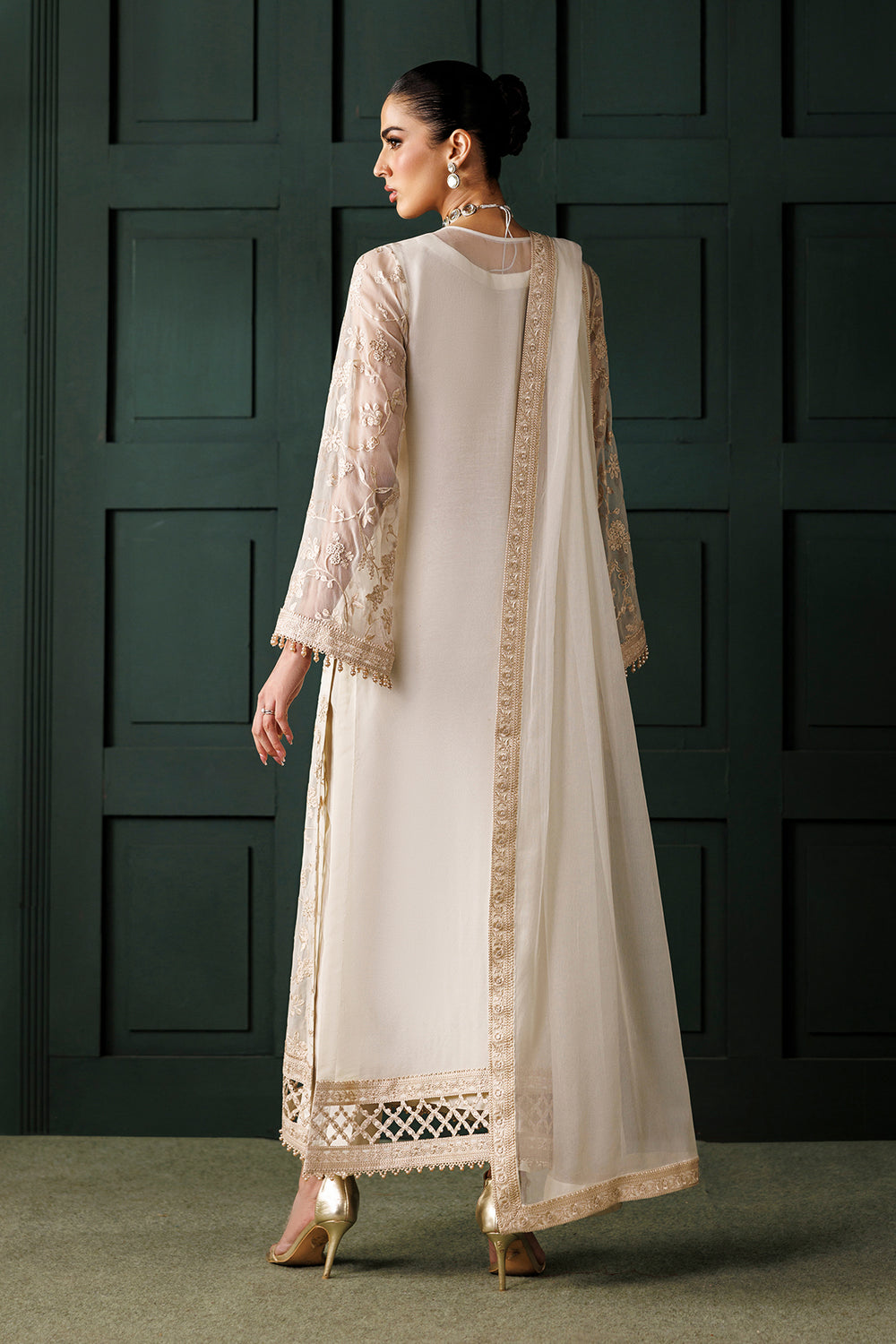 Baroque | Formals Collection | EMBROIDERED CHIFFON UF-4437 - Formal Dress - available at Maria Faisal in UK and USA.