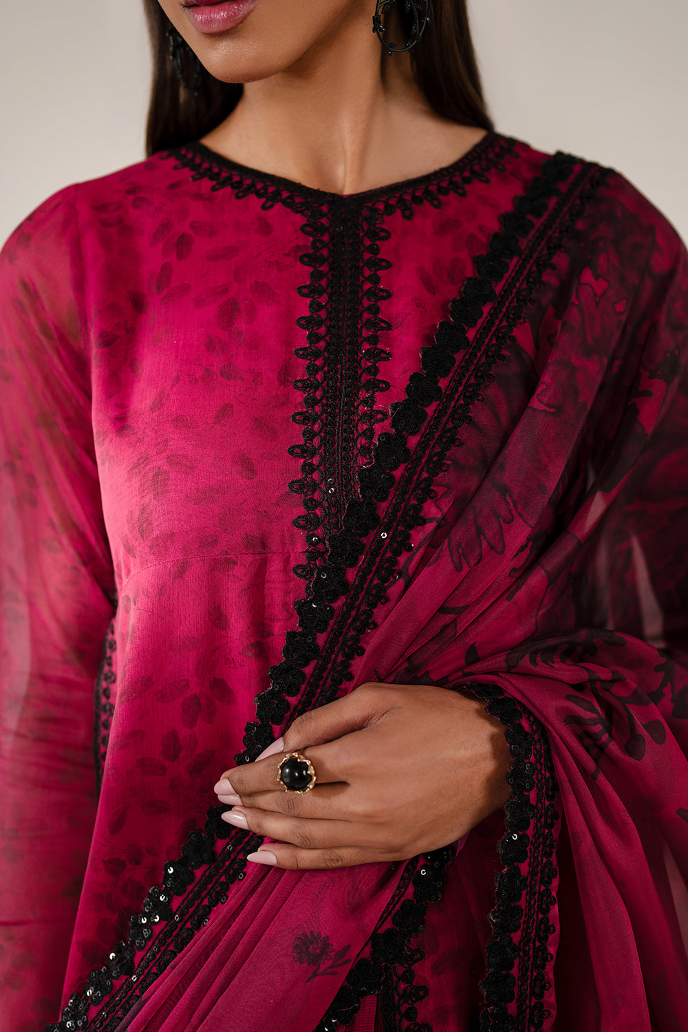 Baroque | Formals Collection | EMBROIDERED CHIFFON UF-4138 - Formal Dress - available at Maria Faisal in UK and USA.