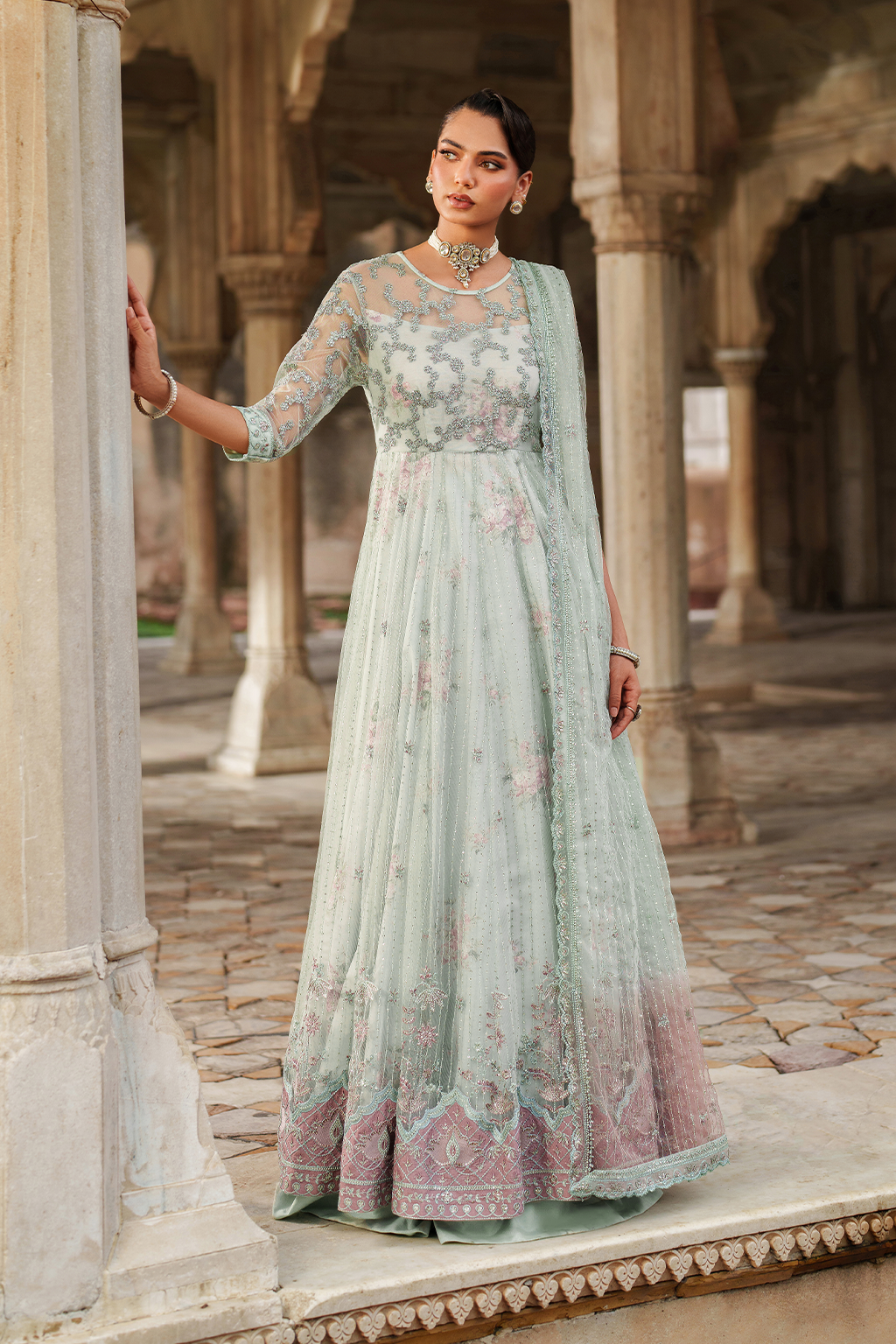 Iznik | Festive Formal | UE-553 Embroidered Net - Ladies Clothes - Maria Faisal