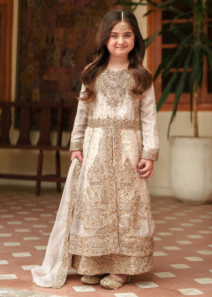 3 Piece Embroidered Chiffon Suit - Kids Clothing - available at Maria Faisal in UK and USA.