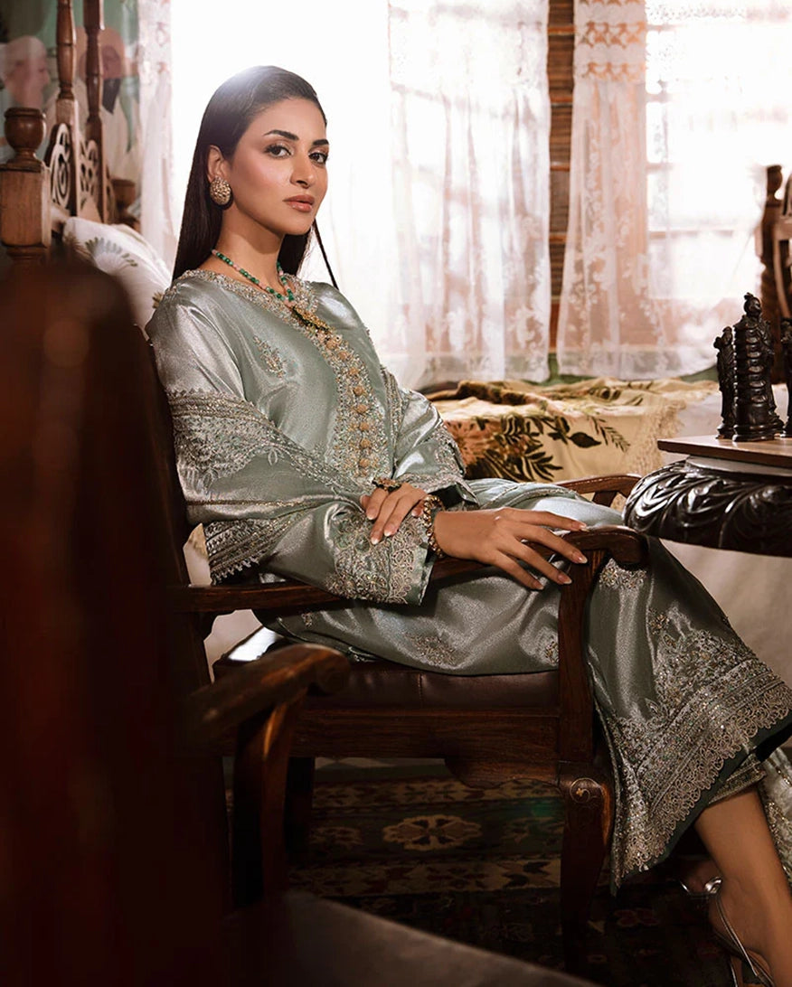Mushq | Sunehri Lama Silk | Heer - Formal Dress - available at Maria Faisal in UK and USA.