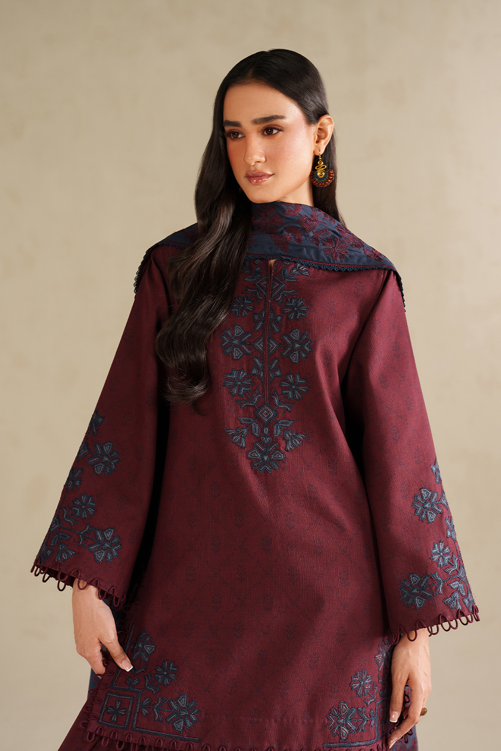 Iznik | Winter Chapter 25 | UE-592 Printed Khaddar - Casual Dress - available at Maria Faisal in UK and USA.