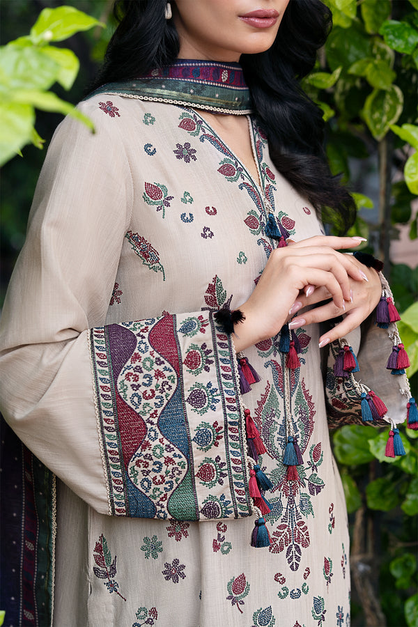 Jazmin | Winter Edition 24 | KHADDAR UW-0059 - Designer Dress with Intricate embroidery and embellishments. Shop elegent wedding dress at Maria Faisal.
