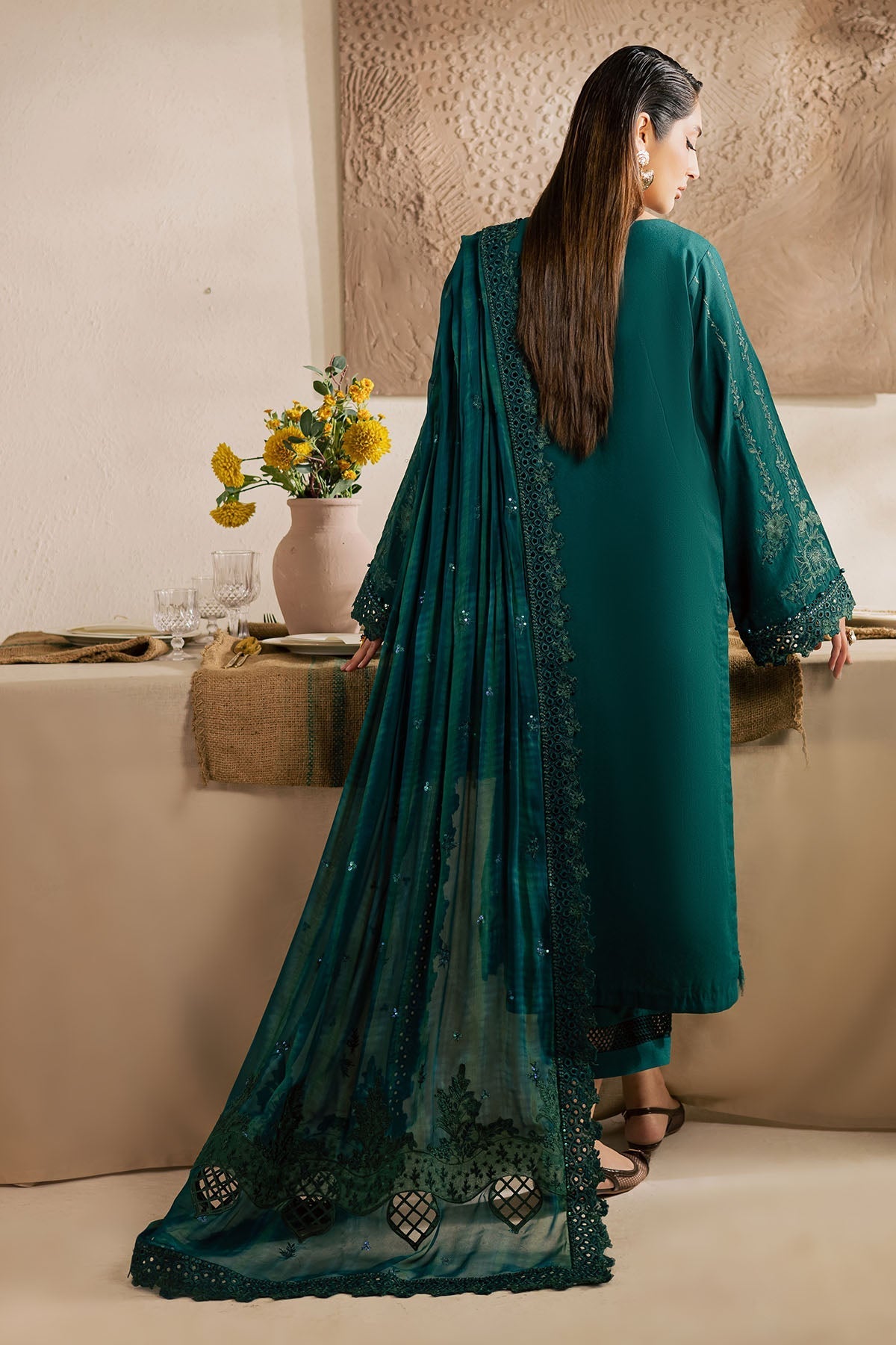 Nureh | Karandi Collection | NE-220 - Luxury Dress - available at Maria Faisal in UK and USA.
