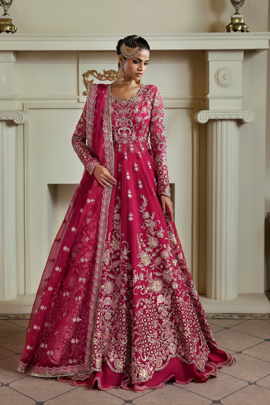 Inara | Ophelia Luxury Formal | CARMINE - Formal Dress - available at Maria Faisal in UK and USA.