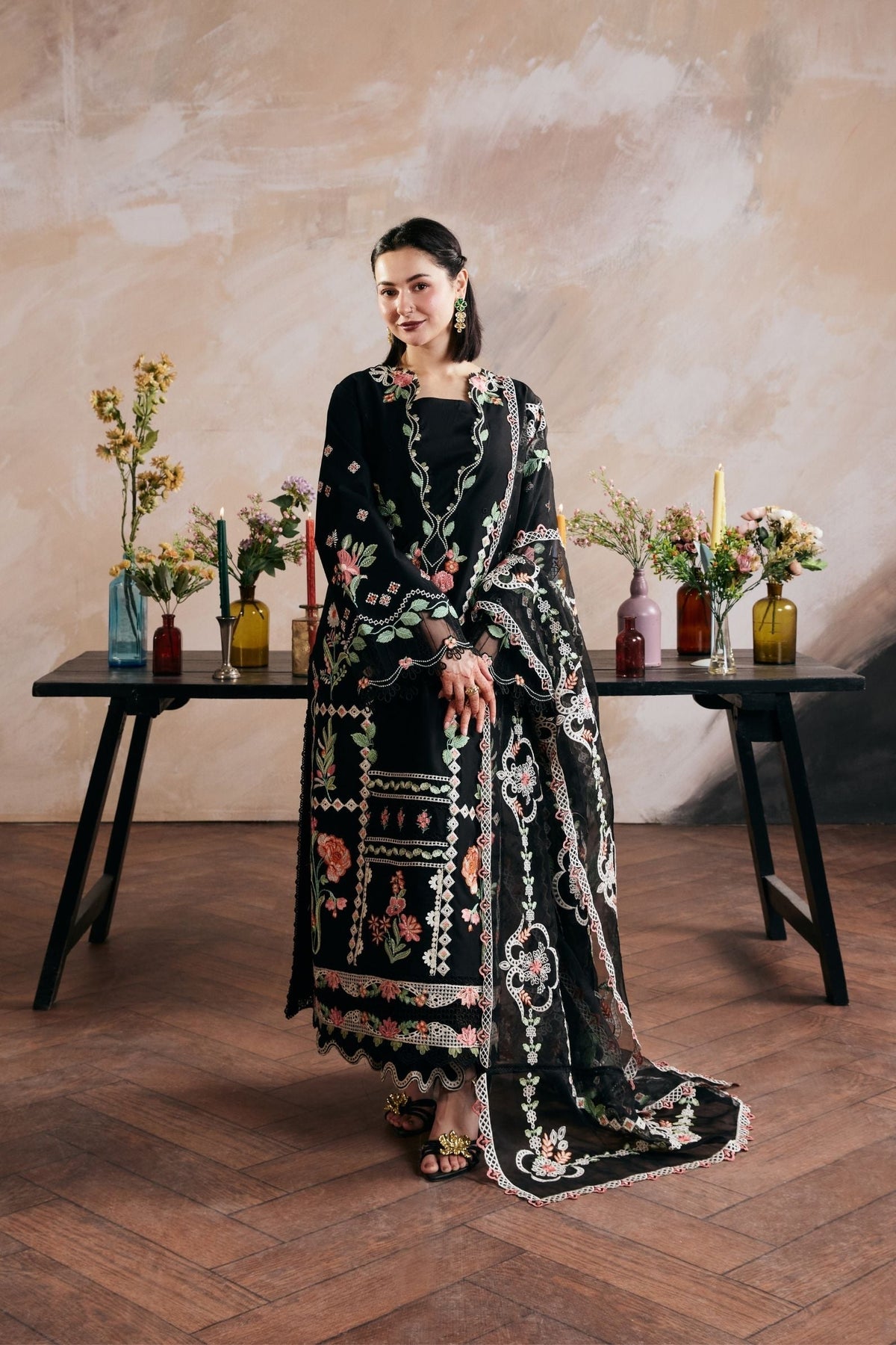 Maryam Hussain | Luxury Lawn 26 Vol 2 | Gul Meena - Luxury Dress - available at Maria Faisal in UK and USA.