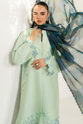Farasha | Thread Lines Embroidered | Green Meadow - Ladies Clothes - Maria Faisal