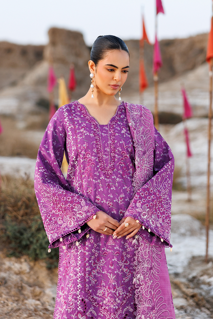 Emaan adeel | Sunlit Groove Luxury Lawn 26 | FLORAL FRENZY - Luxury Dress - available at Maria Faisal in UK and USA.