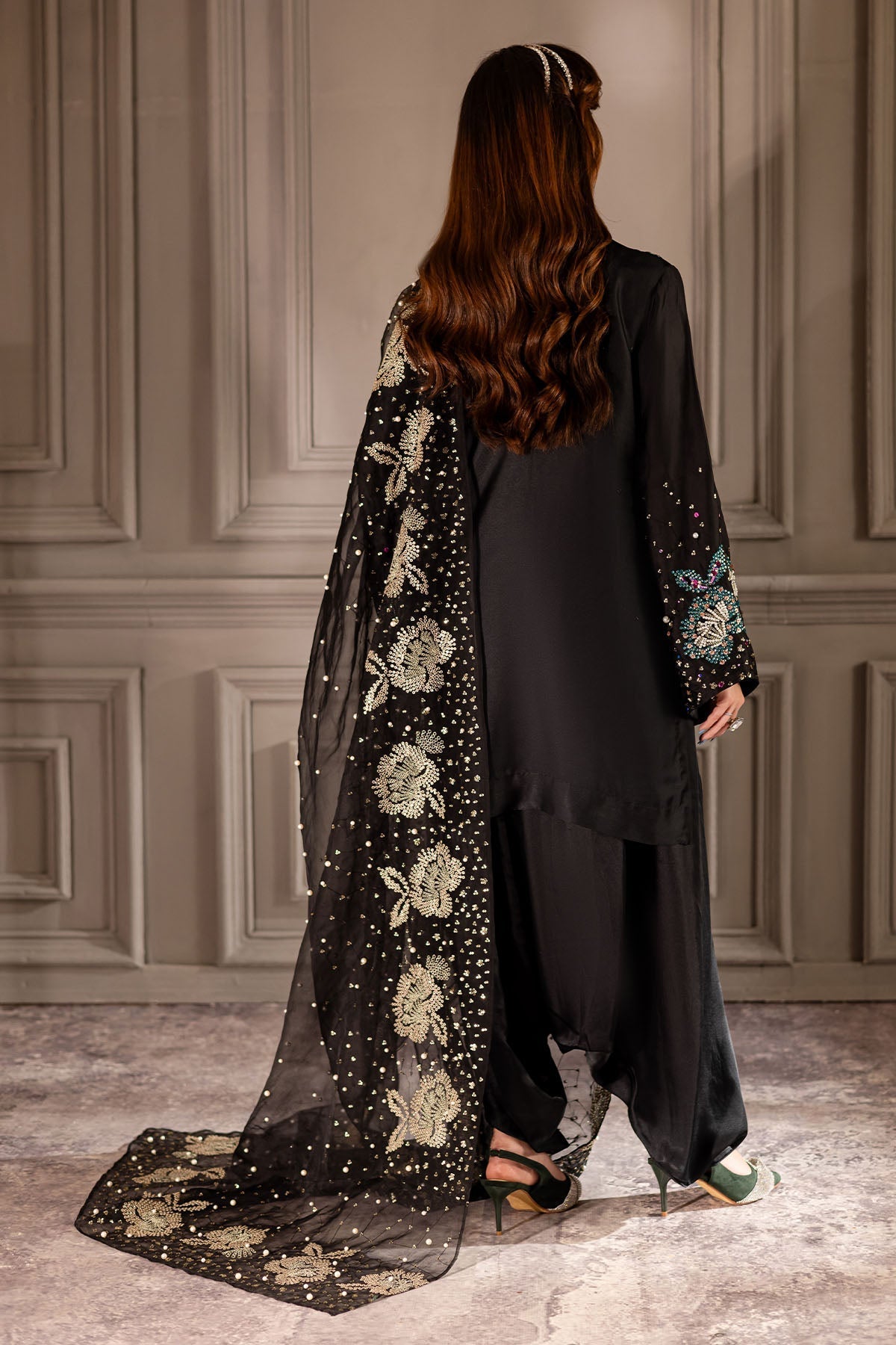 Nureh | Fancy Formal | TW-18 - Formal Dress - available at Maria Faisal in UK and USA.