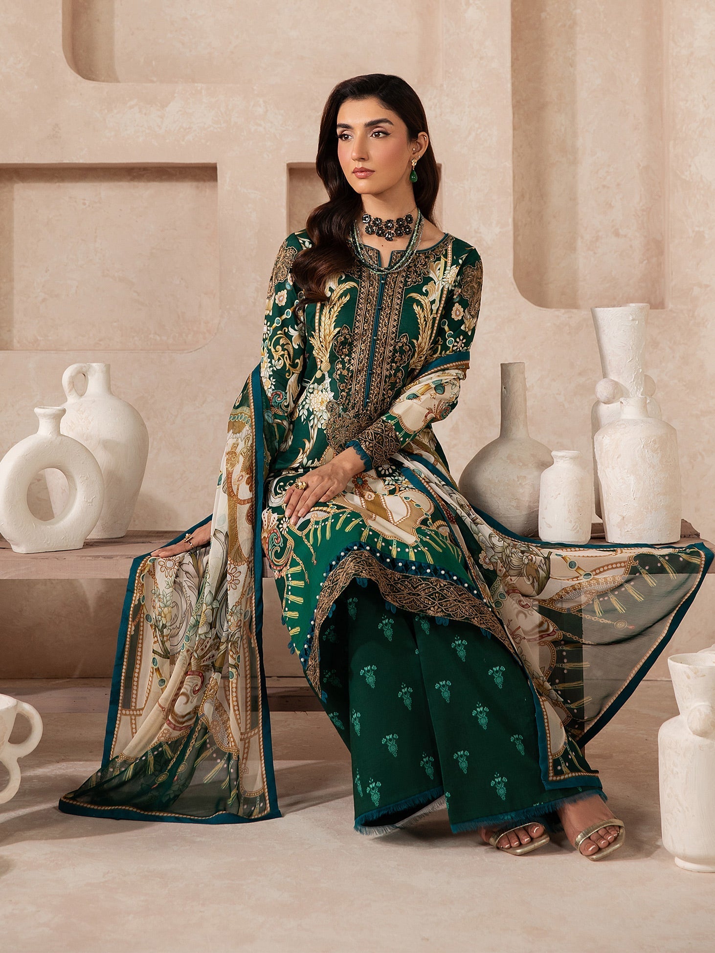 Gulaal | Syra Lawn 26 | Vantae D - 3 - Luxury Dress - available at Maria Faisal in UK and USA.