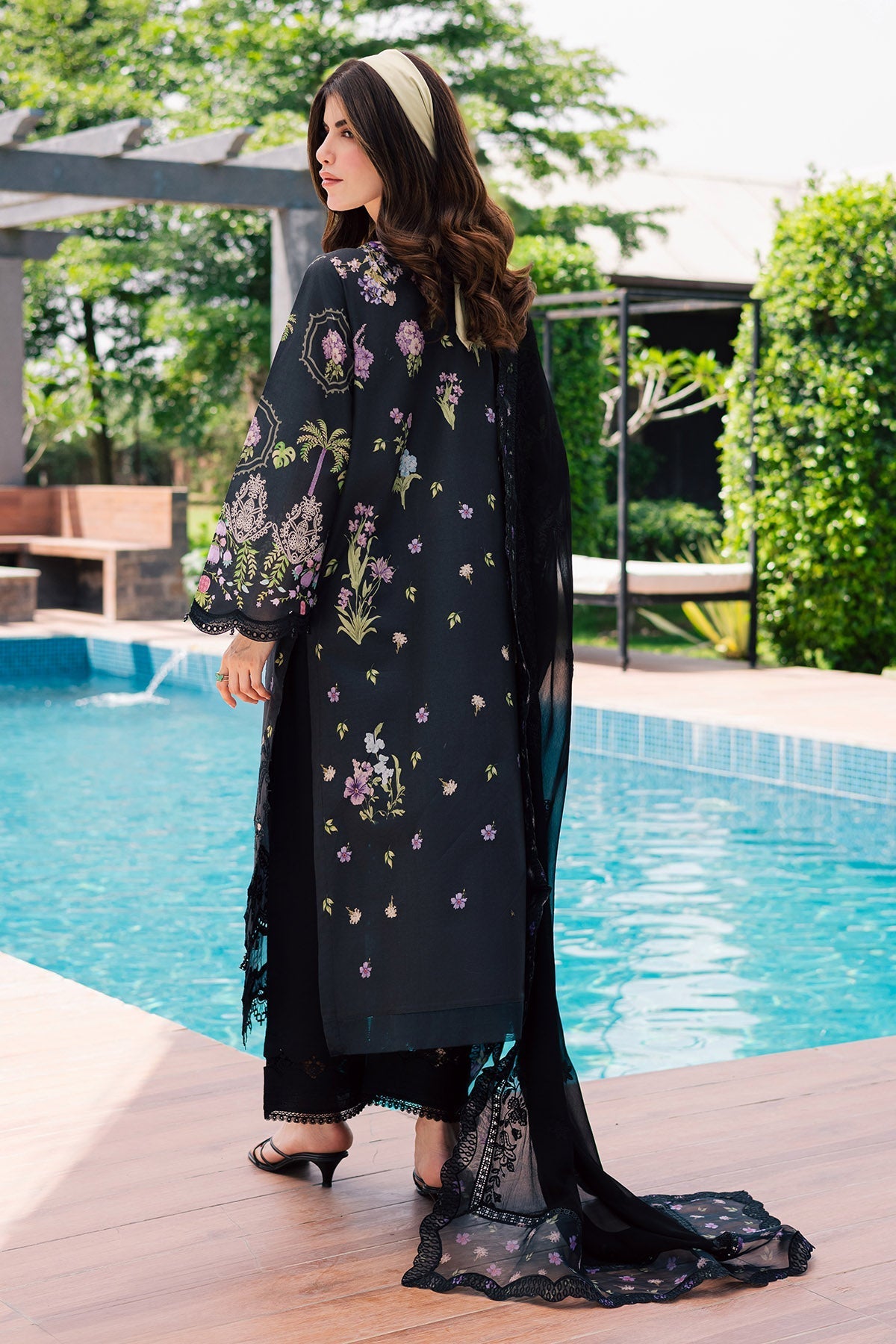 Nureh | Raha Lawn | NE-263 - Luxury Dress - available at Maria Faisal in UK and USA.