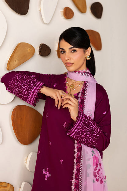 Farasha | Summer Melody 26 | Plum Grace - Casual Dress - available at Maria Faisal in UK and USA.