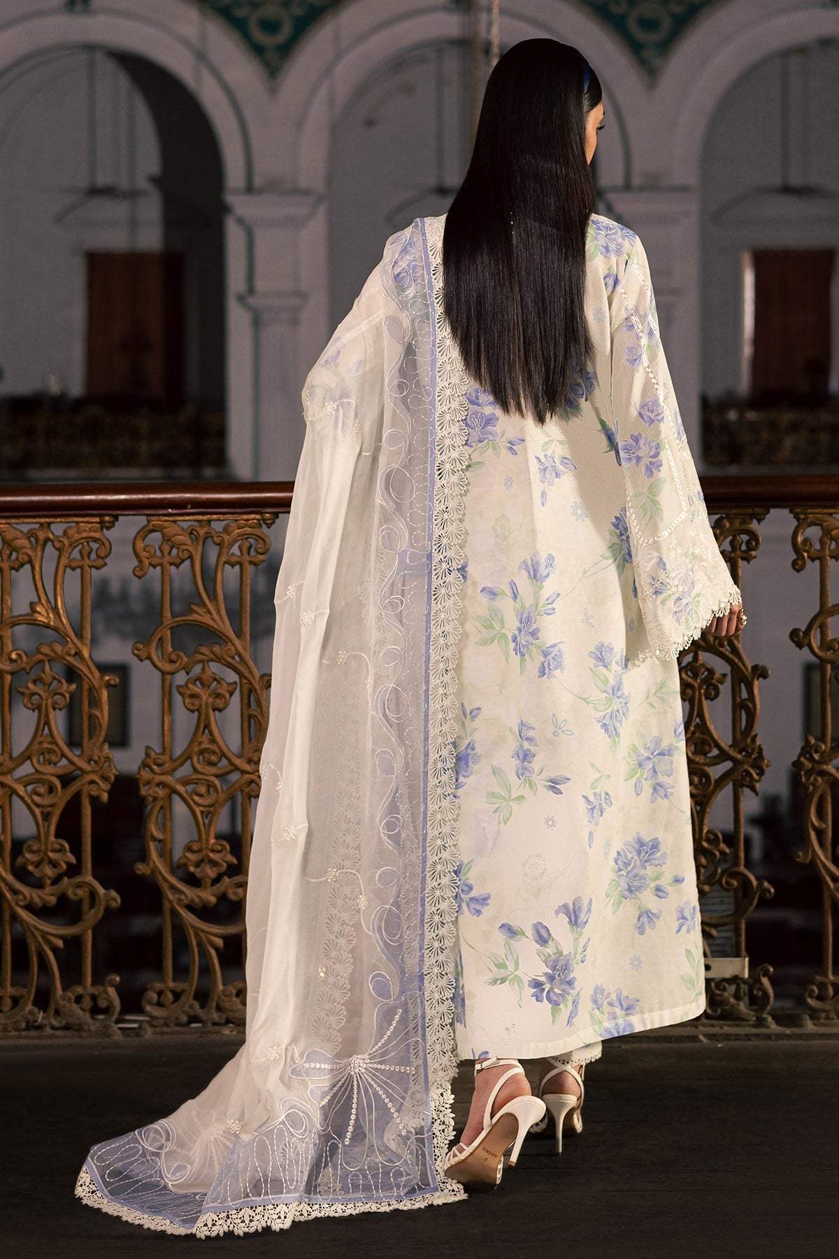 Nureh | Maya Lawn | NS-166 - Luxury Dress - available at Maria Faisal in UK and USA.