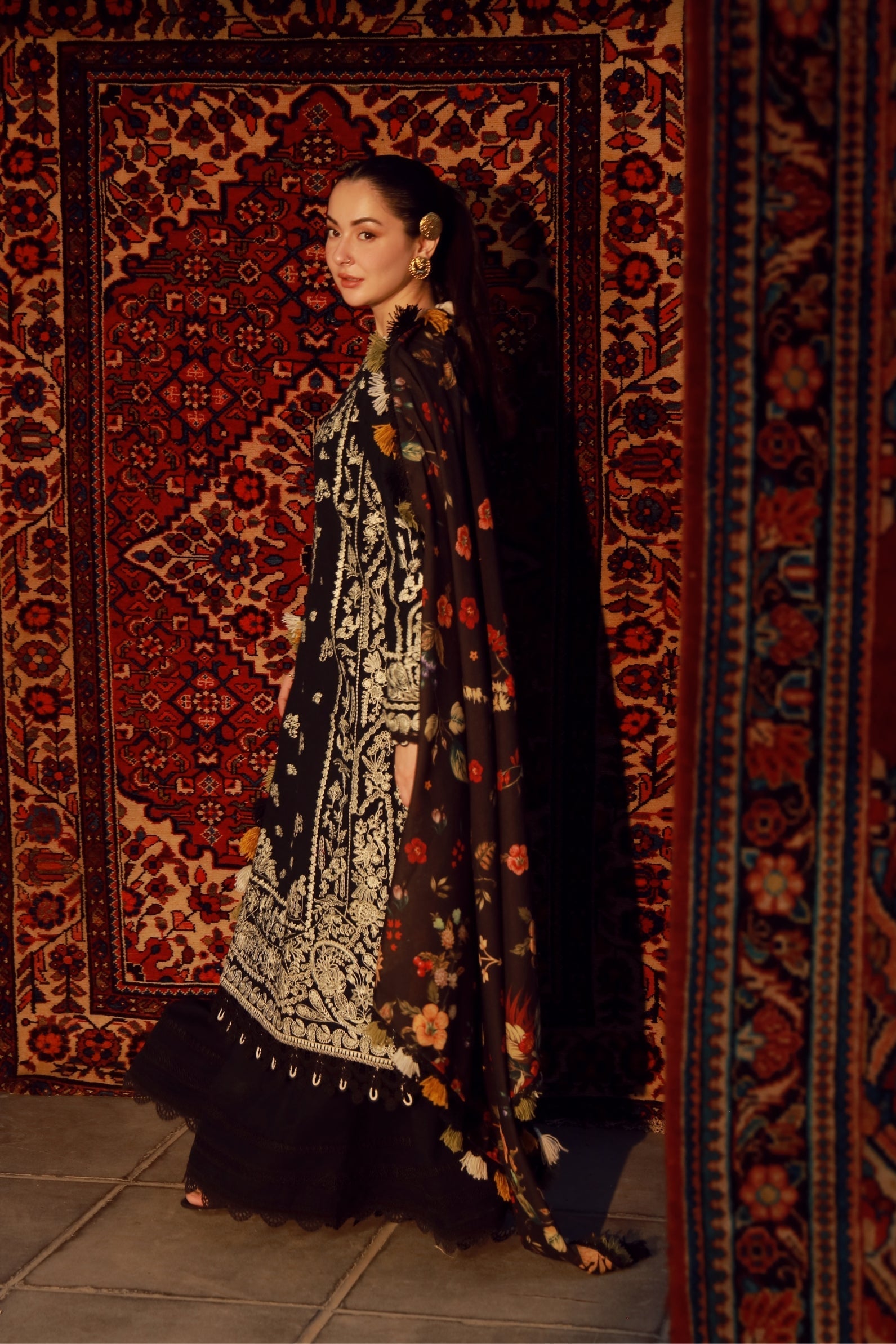 Maryam Hussain | Winter Shawl 25 | Mausam - Formal Dress - available at Maria Faisal in UK and USA.